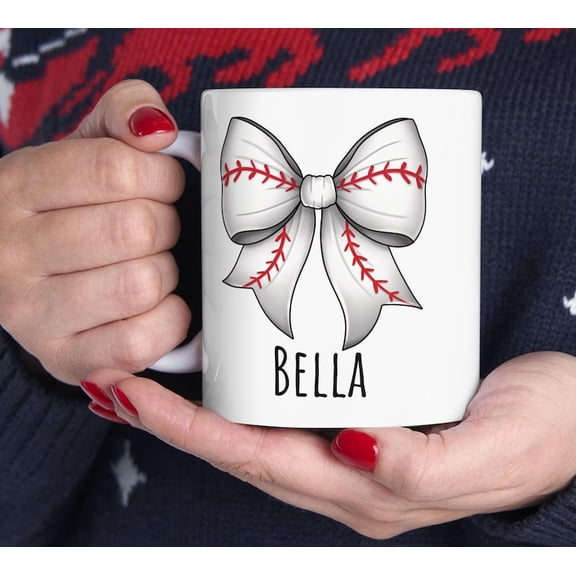 Customizable BASEBALL Coquette Ceramic Mug, Spor Lover Gift, Baseball Fan Cup, PerS1onalized Baseball Mug, Gift for Him, Gift for Her