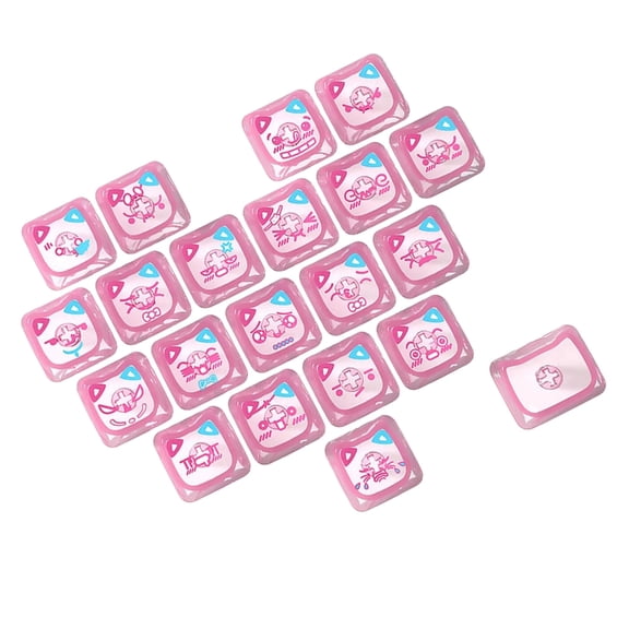 Customizable Backlits Keycaps 21 Key Set Cats Heart Design Effortless Snap On Setups