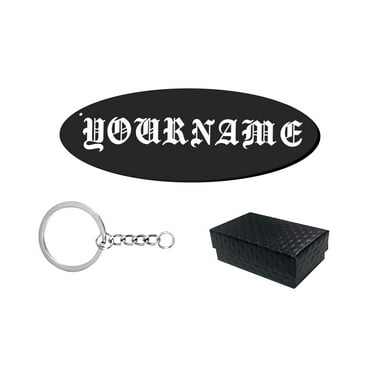 Customizable Black Keychain with Personalized Nameplate Unique Gift in Elegant Gift Box for Any Occasion