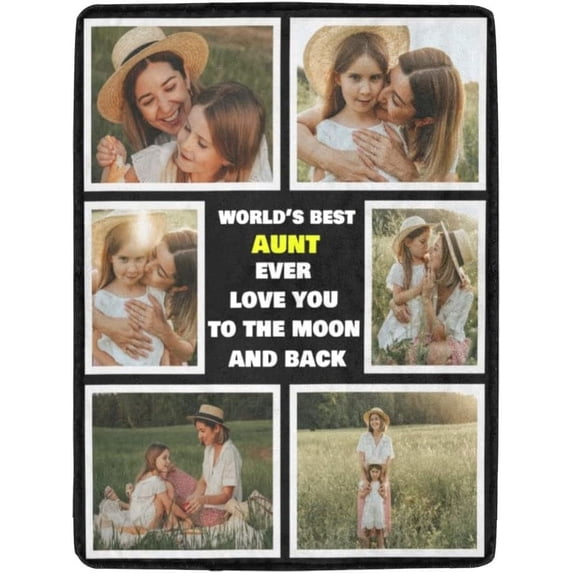 Customizable Blanket for Sister Customized Blankets with Photos Text Personalized Picture Collages Throw Blankets Gift for Men Valentines Day Decor Souvenirs Birthday