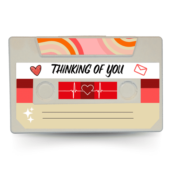 Customizable Cassette Tapes – Personalize with Your Name, Record Your Voice, and Create Unique Gifts (Thinking You Edition)