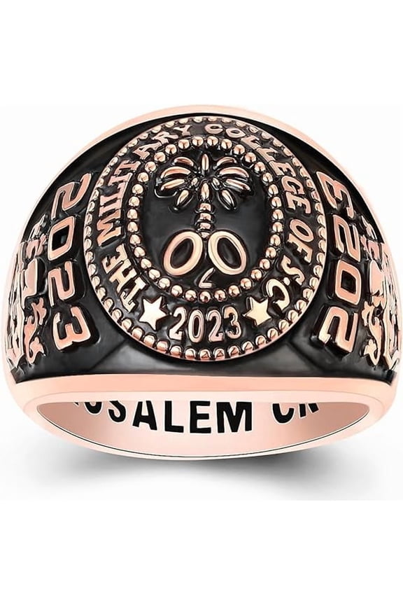 Customizable Class Rings Fully Personalized Class Rings for Men Gold Plated Class Rings 925 Sterling Silver Rings Men's Class Rings Class Rings for Men High School Size 5-15 Men's School Ring