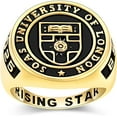 thumbnail image 1 of Customizable Class Rings Fully Personalized Class Rings for Men Gold Plated Class Rings 925 Sterling Silver Rings Men's Class Rings Class Rings for Men High School Size 5-15 Men's School Ring, 1 of 5
