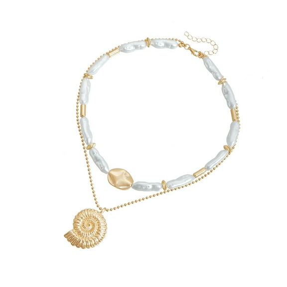 Customizable Conch Pearls Necklace Artistic Irregular Design Lightweight Stylish Jewelry Piece