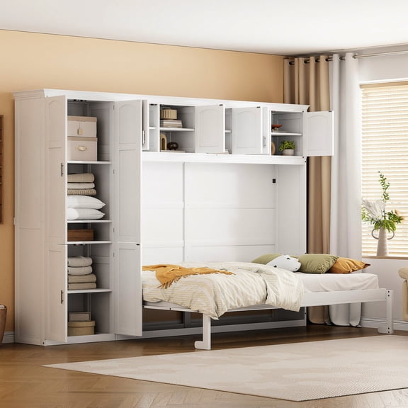 Customizable Configuration Wall Bed - Flexibly Install Wardrobe and Drawers