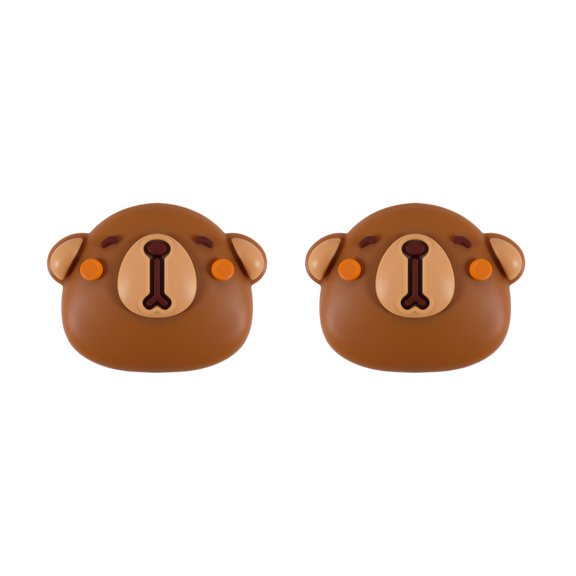 Customizable Cute Bear Silicone Thumb Grip Caps for Steam Controller 2, Single Circle Dot Design, Soft Comfortable Anti-Slip Joystick Cover, 2 Pack