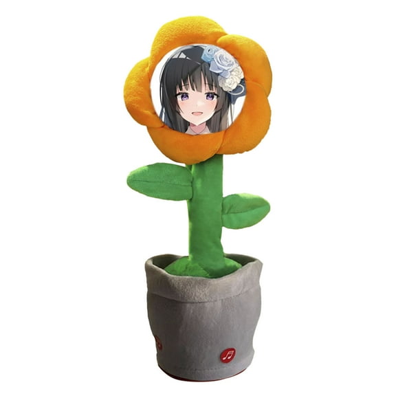 Customizable Dancing & Talking Sunflower Toy – Records & Mimics Your Voice, Sings 50 Songs, Fun Gift for Birthdays, Valentine’s Day & Festivals,Orange