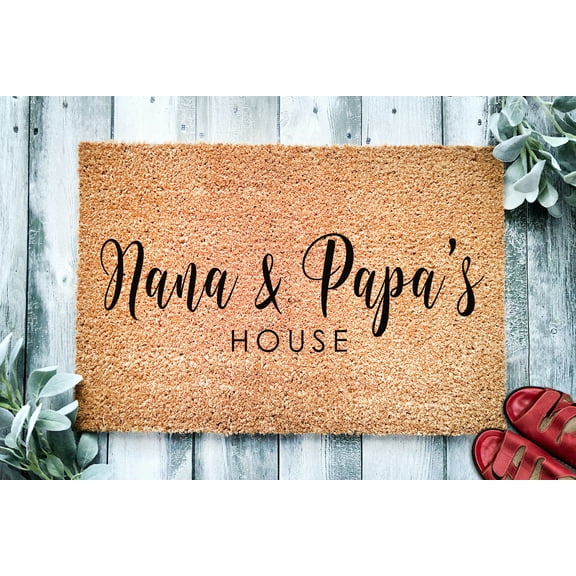 Customizable Grandparent's Day Gift for Grandparents | Nana and Papa's House | Grandpa Grandma Doormat | Nanny | Nana | Granny Door Mat