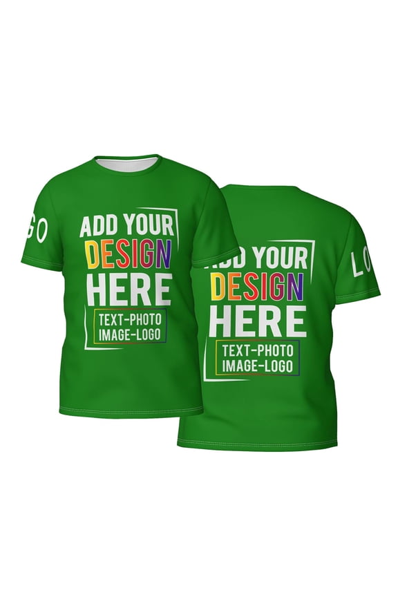 Customizable Green T-Shirt - Design Your Own Text and Photo for Personalized Style