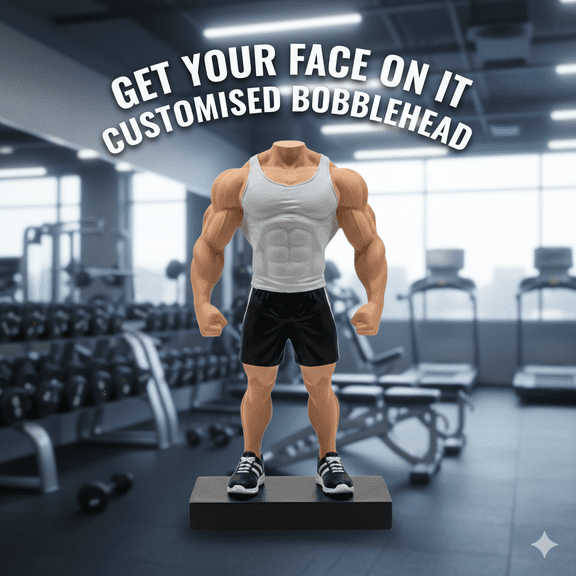 Customizable Gym Bodybuilder Bobblehead Add Your Face!