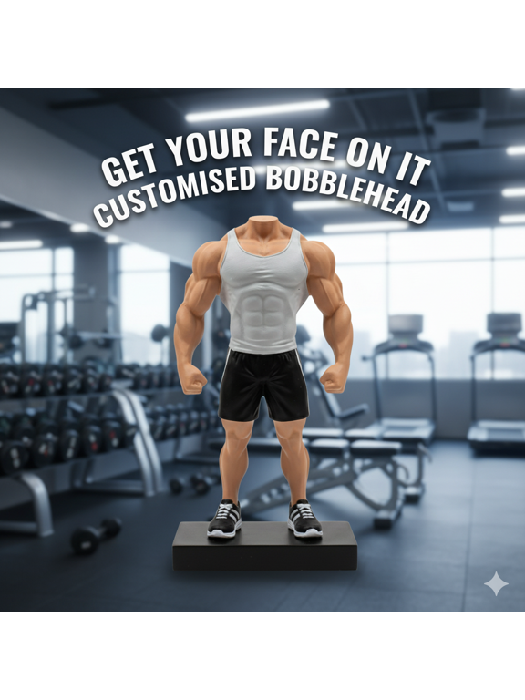 Customizable Gym Bodybuilder Bobblehead Add Your Face!