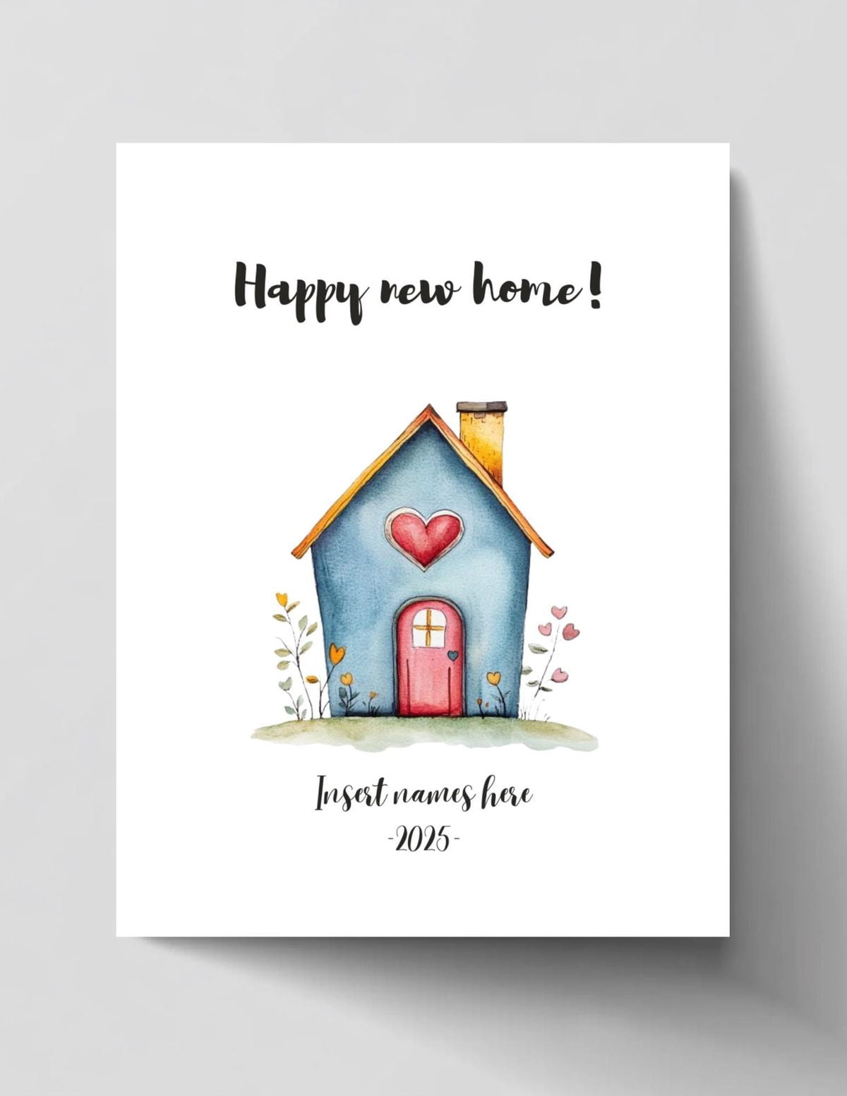 Customizable Happy New Home Card – Adorable House Illustration ...