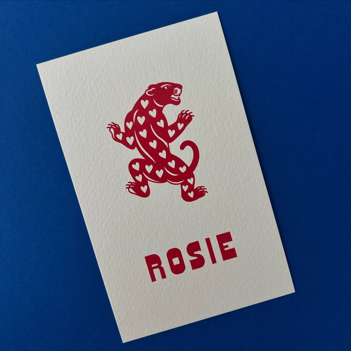 Customizable Heart Pattern Leopard Card - Personalized 