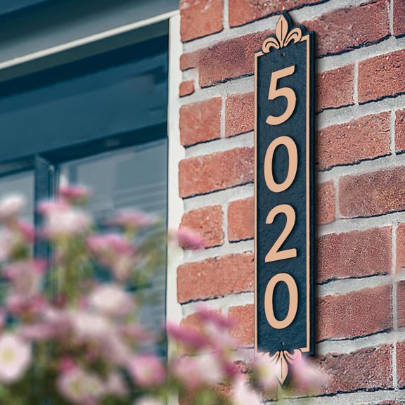 Customizable House Number Sign - Address Plaque for Outdoor/Indoor Use,Apartment,Office,Mailbox,Vertical or Horizontal Style 4