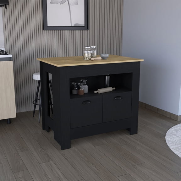 Customizable Kitchen Island - Modern Design with Two Cabinet Doors