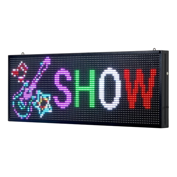 Customizable LED Display Board, P10 Full Color Flexible Sign with Bluetooth App Control, 40x14 Inch Digital Scrolling Panel for DIY Text and GIF Patterns