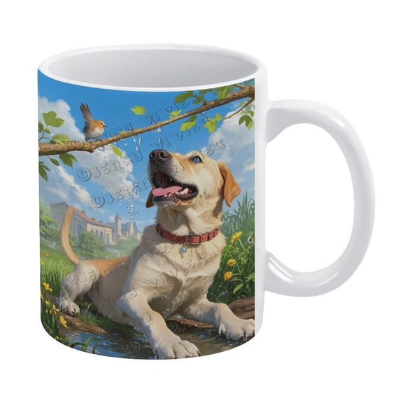 Customizable Labrador Retriever Coffee Mug - 11 oz White Ceramic Cup for Personalized Mug Gifts
