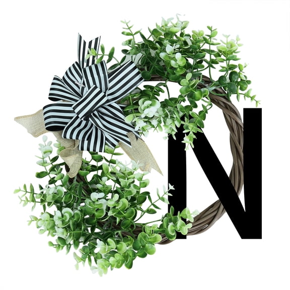 Customizable Last Name Wreath - All-Season Decor with Bow for Front Door & Gift Giving