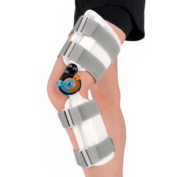 Customizable Low-Temperature Thermoplastic Hinged ROM Post OP Knee Brace Lightweight & Breathable DIY Immobilizer Leg Braces Support Orthosis