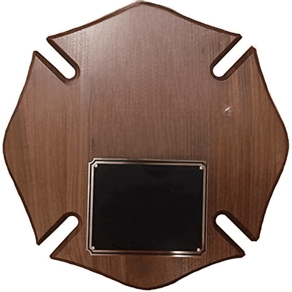 Customizable Maltese Cross Firefighter Plaque Award with Fire Department and American Flag, Personalized Engraved, 12 x 12 Inch$$Gift Supply & Awards