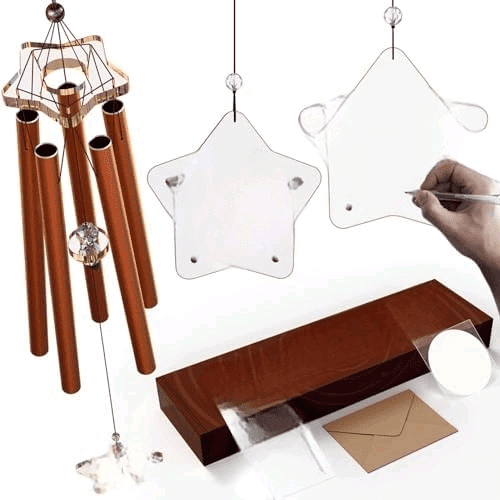 Customizable Memorial Wind Chimes with Magnetic Picture Frame, a Sympathy Gift for The Loss of Loved Ones and Pets, Ideal as Hanging Decor for Bereavement, Funerals, Gardens, or Patios (35")