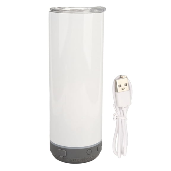 Customizable Music Mug, Food-grade Stainless Steel Sublimation Blank Tumbler with Detachable LED Light, Vacuum Insulated Keeps Drinks Hot Cold