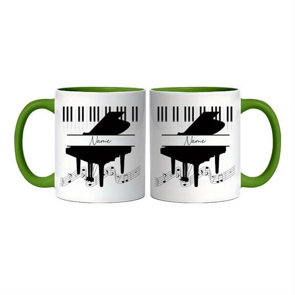Customizable Music Themed Ceramic Mug Dancing Between Notes Design Ideal Teachers Pianists and Music Lovers Start of School Year or Graduation Season