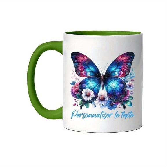 Customizable Name Mug with Floral Design Personalized White Ceramic Tea Cup Mother Grandmother Teacher Aunt Sister or Wife Color Options Hand Wash Onl