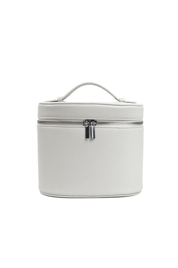 Customizable Name Portable Travel Storage Bag - Removable Cosmetic Bag with Separate Washing Compartment Pebble Leather
