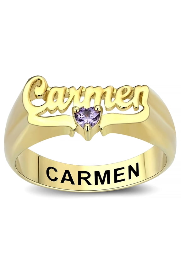 Customizable Name Rings Personalized Name Rings for Women Gold Plated Name Rings 925 Sterling Silver Rings Size 5-15 Women's Name Rings