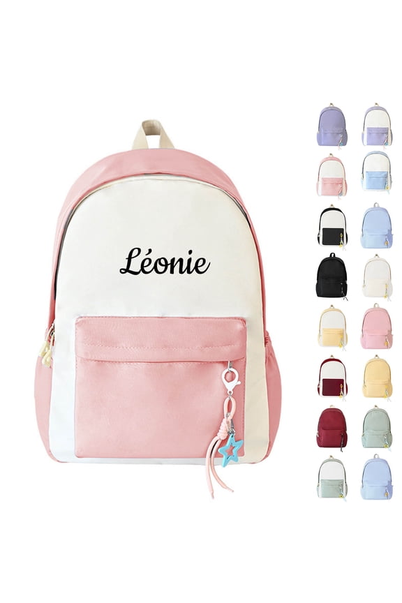 Customizable Name Small Backpack for Ages 3rd 4th 5th 6th Primary School Cute Mini Bookbag for School Travel Back To School