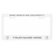Customizable Ohio Wesleyan University NCAA Laser-Engraved Metal License Plate Frame - Personalized Car Accessory