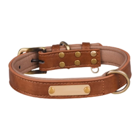 Customizable Pet Collar Engraved ID Collar Identification Collar Water Resistant PU Leather for Active Breed Dogs
