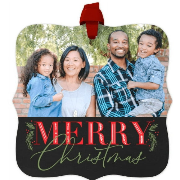 Customizable Photo Metal Ornament with Fancy Brackets .5 oz