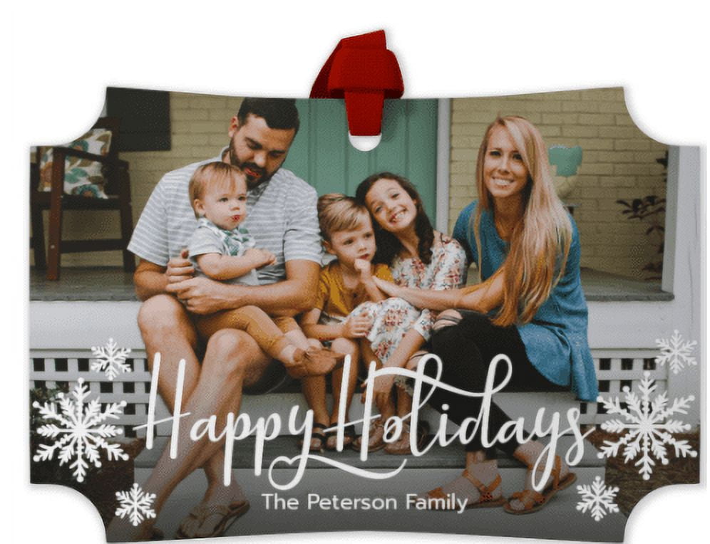 GENERIC Customizable Photo Metal Ornament with Modern Corners .8oz