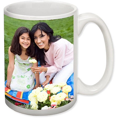 Personalized 15oz White Ceramic Mug Custom Photo & Text Coffee Cup