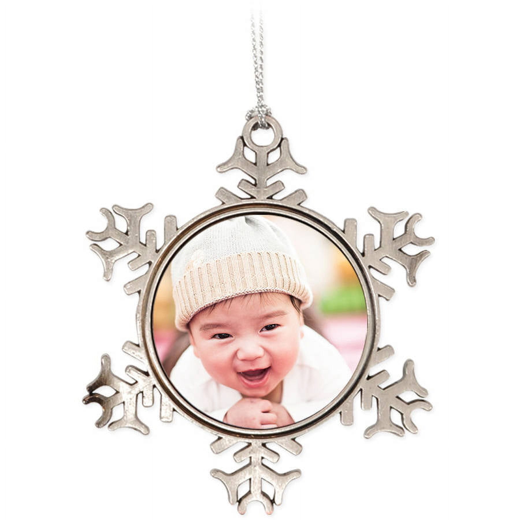 GENERIC Customizable Photo Ornament, Metal Snowflake