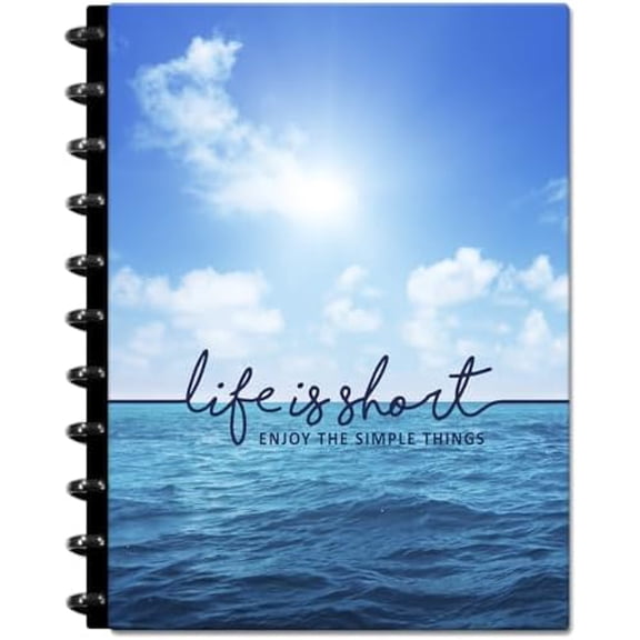 Customizable Planner - 8.5x11 Inch Hardcover - Discbound Daily Weekly Monthly Disc Planner - 2026 Launch Edition - 1DSC - Life is Short$$Office