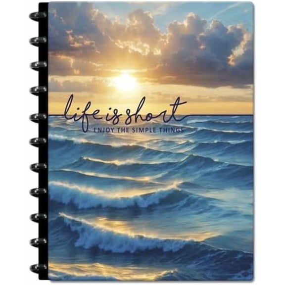 Customizable Planner - 8.5x11 Inch Hardcover - Discbound Daily Weekly Monthly Planner - 2026 Launch Edition - 1DSC - Blue Sunrise