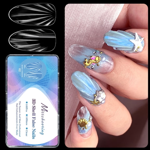 Customizable Press On Nail In 3D Texture And Modern Almond Shape Design