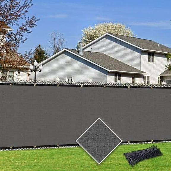 Customizable Privacy Screen Fence 6'X22' Dark Grey Heavy Duty 170 GSM Wind Screen & Dustproof Fence Ideal for Fencing Patios, Lawns, and Creating Intimate Outdoor Spaces