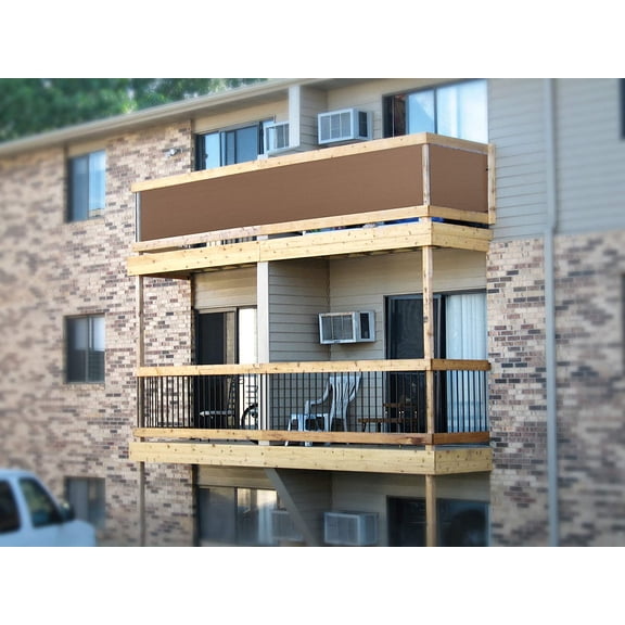 Customizable Privacy Screen Mesh Windscreen for Backyard Deck  Balcony Pool Porch Fence Railing Gardening - Brown 40x18ft