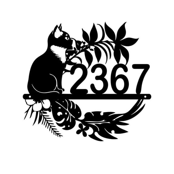 Customizable Squirrel House Number Outdoor Sign, Modern Door Address Plate Plaque, Office Hotel Home Room Number Name Signage