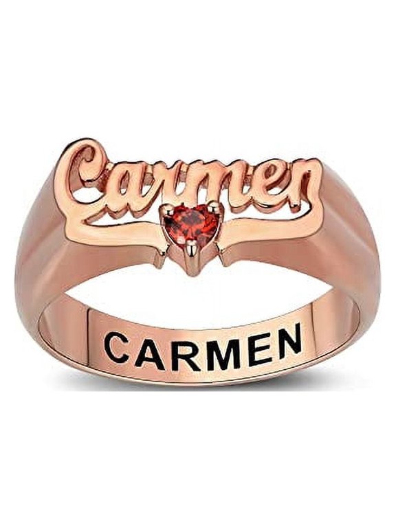 Customizable Name Ring Custom Birthstone Engraved name ring - Personalized Gift for Her-Ccjcinata