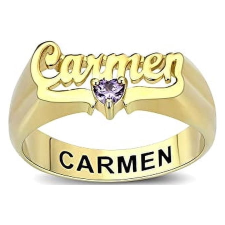 Customizable Name Ring Custom Birthstone Engraved name ring - Personalized Gift for Her-Ccjcinata