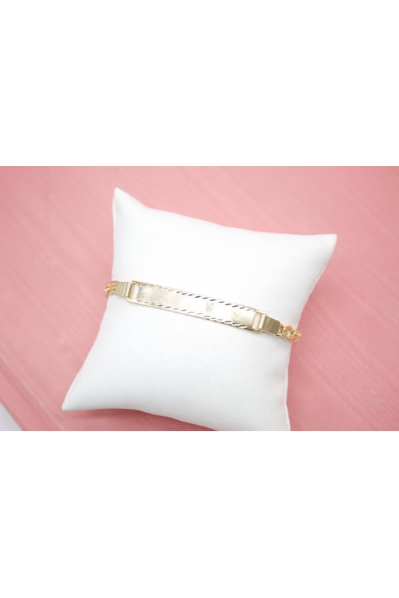 Customizable Tag Plate Bracelet With Figaro 4mm Link Chain (I309)