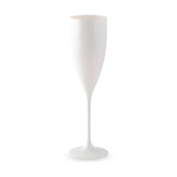 Customizable White Abs Champagne Flute Classic Tall Shape Personalized Wedding Toast Party Reusable Drink Cup Glass