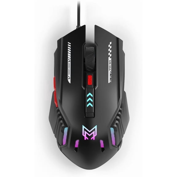 Customizable Wired Gaming with 6 Adjustable DPI, 6 Programmable Buttons, Silent Clicks, RGB Lighting & Wide Compatibility for Gaming, Office & Daily Use