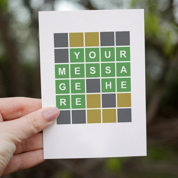 Customizable Word Puzzle Greeting Card - Blank Inside with Envelope - Perfect for Unique Messages and Special Occasions