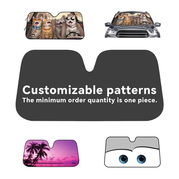 Customizable automatic folding front windshield sun visor, automotive windshield sun visor